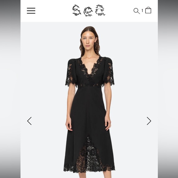 NWT Sea NY black Marcella Dress size 14 - Picture 2 of 7